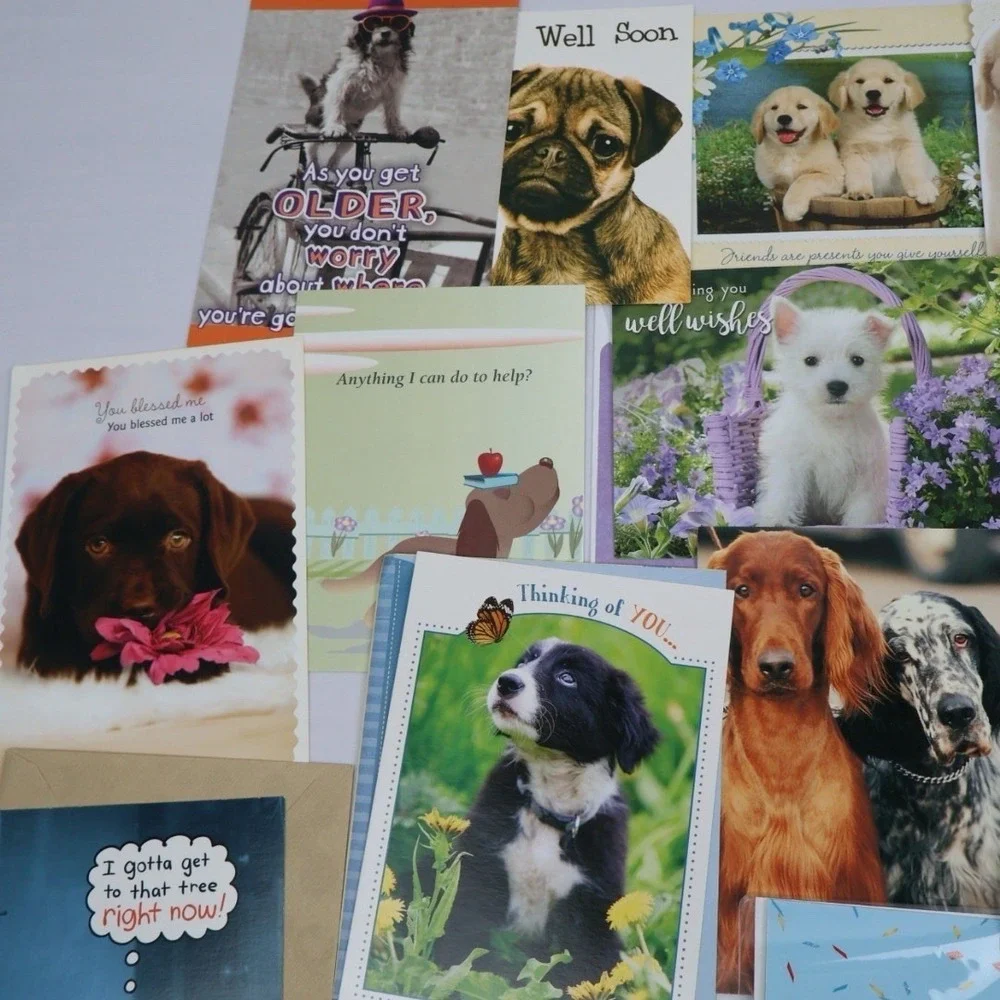 VTG Dog Puppy Themed Greeting‎ Cards (24) NOS All Occassions